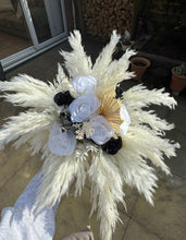 Load image into Gallery viewer, White, Ivory and Blsck Faux Flower, Pampas and Dried Foliage Wedding Collection