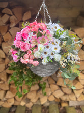 Load image into Gallery viewer, Pink Yellow and White Ombré Hanging Basket