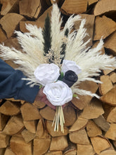 Load image into Gallery viewer, White, Ivory and Blsck Faux Flower, Pampas and Dried Foliage Wedding Collection