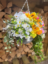 Load image into Gallery viewer, Pink Yellow and White Ombré Hanging Basket