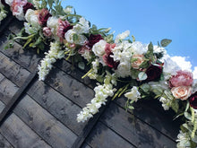 Load image into Gallery viewer, Romance Garland - Burgundy, Blush Pink and Ivory Garland - Garden, Wedding, Stair Rail