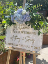 Load image into Gallery viewer, Duck Egg Blue Flower Swag - Perfect for a Wedding Easel - Artificial Wedding Flowers