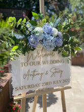 Load image into Gallery viewer, Duck Egg Blue Flower Swag - Perfect for a Wedding Easel - Artificial Wedding Flowers