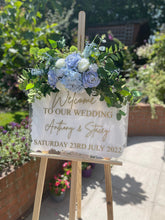 Load image into Gallery viewer, Duck Egg Blue Flower Swag - Perfect for a Wedding Easel - Artificial Wedding Flowers