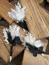 Load image into Gallery viewer, White, Ivory and Blsck Faux Flower, Pampas and Dried Foliage Wedding Collection
