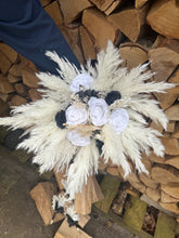 Load image into Gallery viewer, White, Ivory and Blsck Faux Flower, Pampas and Dried Foliage Wedding Collection
