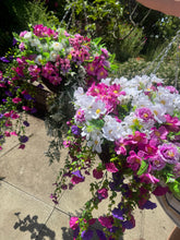 Load image into Gallery viewer, Purple and White Hanging Basket
