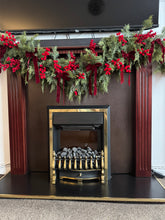 Load image into Gallery viewer, Burgundy and Red Bow and Berry 6ft Garland
