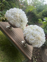 Load image into Gallery viewer, Medium Rose and Hydrangea Bowl Silver
