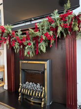 Load image into Gallery viewer, Burgundy and Red Bow and Berry 6ft Garland
