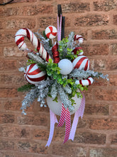 Load image into Gallery viewer, Candy Cane Kissing Ball Bauble
