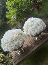 Load image into Gallery viewer, Medium Rose and Hydrangea Bowl Silver
