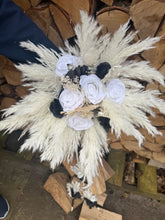 Load image into Gallery viewer, White, Ivory and Blsck Faux Flower, Pampas and Dried Foliage Wedding Collection
