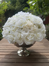 Load image into Gallery viewer, Medium Rose and Hydrangea Bowl Silver
