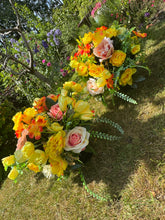 Load image into Gallery viewer, Orange and Yellow Mix Artificial Grave Pot
