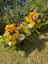 Load image into Gallery viewer, Orange and Yellow Mix Artificial Grave Pot
