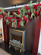 Load image into Gallery viewer, Burgundy and Red Bow and Berry 6ft Garland
