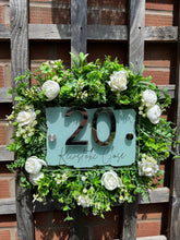 Load image into Gallery viewer, Personalised Wall Sign - Ivory and White Artificial Flowers
