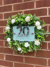 Load image into Gallery viewer, Personalised Wall Sign - Ivory and White Artificial Flowers

