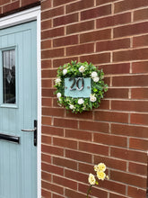 Load image into Gallery viewer, Personalised Wall Sign - Ivory and White Artificial Flowers
