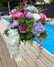 Load image into Gallery viewer, Purple, Lilac, Cerise and Mauve Hanging Basket
