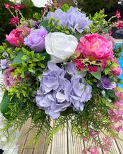 Load image into Gallery viewer, Purple, Lilac, Cerise and Mauve Hanging Basket
