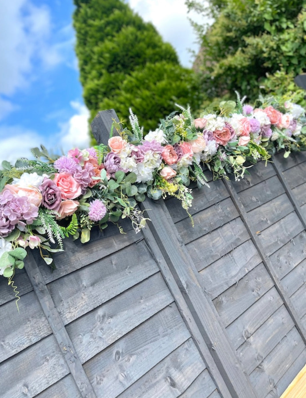 Peach, Pink, Purple and Ivory Luxury Garland