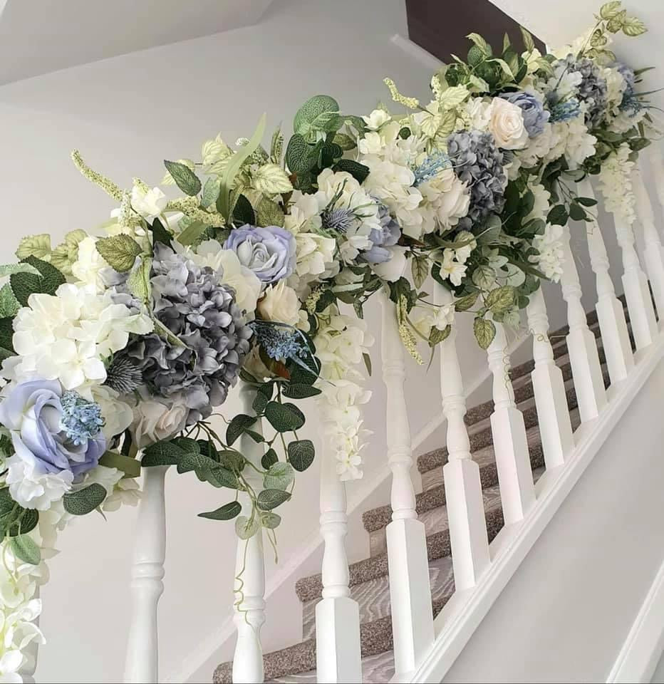 Duck Egg Blue and Ivory Luxury Garland