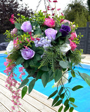 Load image into Gallery viewer, Purple, Lilac, Cerise and Mauve Hanging Basket
